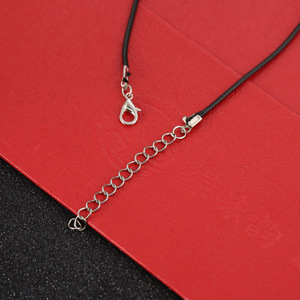 Đen Da Rope Chain Obster <span class=keywords><strong>Clasp</strong></span> Sáp Dòng Dây Da Trang Sức Phụ Kiện Đá Quý Mặt Dây Chuyền Vòng Cổ Chuỗi Dây - Product Image 5
