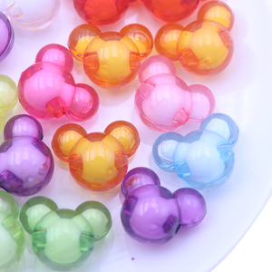 Cuentas Acrílicas Transparentes Multicolores con Cabeza de <span class=keywords><strong>Mickey</strong></span> <span class=keywords><strong>Mouse</strong></span> de Dibujos Animados para Niños, de 23*19 mm, para Lazos para el Cabello y Accesorios de Joyería - Product Image 6