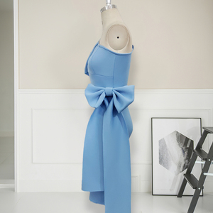 Una Spalla Bowtie Cinghia di Vita Luce Blu <span class=keywords><strong>Elegante</strong></span> <span class=keywords><strong>Da</strong></span> <span class=keywords><strong>Sera</strong></span> Delle Donne Abiti - Product Image 5