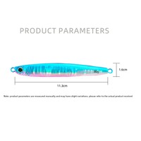 Vente en gros de leurres métalliques lumineux de 80g avec fonction phosphorescente |   Double crochet d'assistance |   Pêche au leurre en eau salée à lancer lent |   Quantité minimum de commande : 500 pièces