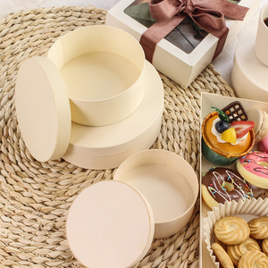 Boîte en bois plaqué bois de forme ronde avec logo personnalisé, boîte à emporter pour charcuterie, <span class=keywords><strong>brie</strong></span>, fromage, gâteau, avec couvercle en bois - Product Image 4