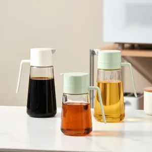 Glass Oil Vinegar Dispenser Bottle with Handle Soy Sauce Dispenser Kitchen Olive Oil Spout