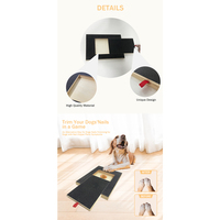 Bunnyhi GZB002 Planche à gratter durable pour patte d'ongle de chien avec papier de verre noir Tampon à gratter pour chien en bois pour ongles avec boîte à collation