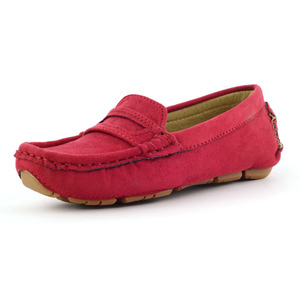 Mocassins classiques en cuir suédé originaux pour femmes chaussures de bateau plates à enfiler décontractées pour enfants chaussures à pois - Product Image 2