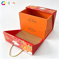 Herstellerbedruckte Starre Klappbare Obst-Geschenkbox Mehrteilige Karton-Obstverpackungsbox mit Tragegriff