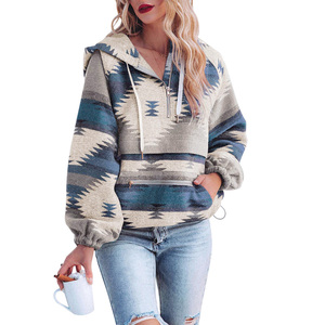 Sudadera con capucha de lana con estampado <span class=keywords><strong>azteca</strong></span> de otoño e invierno para mujer personalizada - Product Image 5