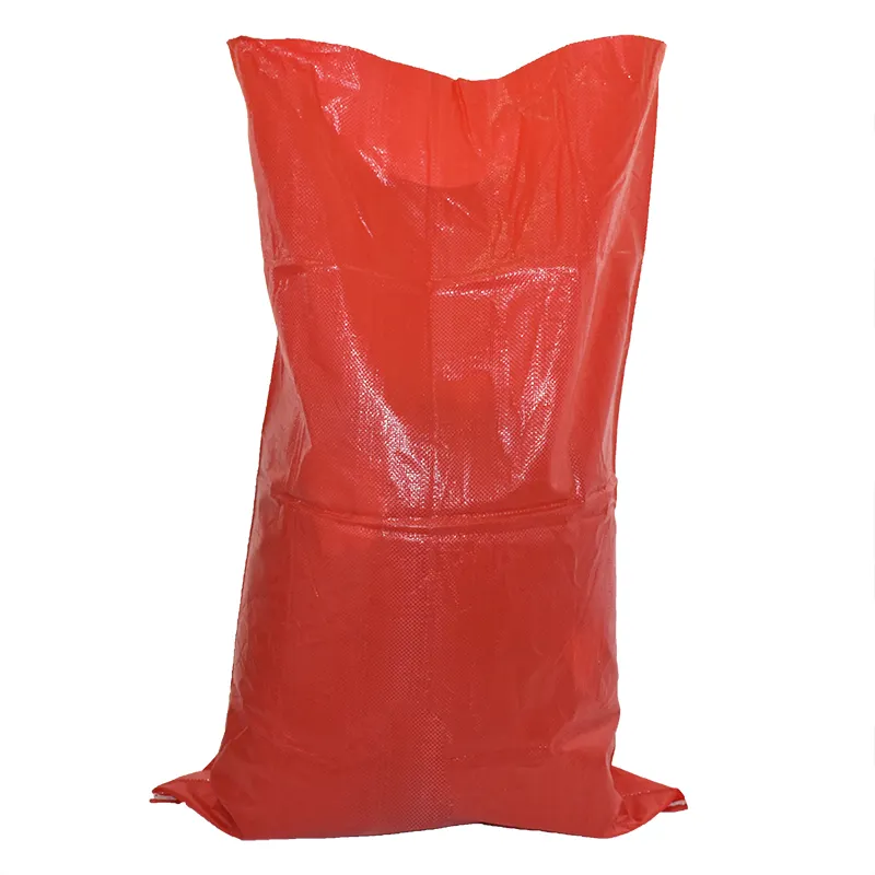 Pp dokuma çuval ambalaj plastik kullanımlık pp dokuma çanta çanta kırmızı renk ambalaj poşetleri