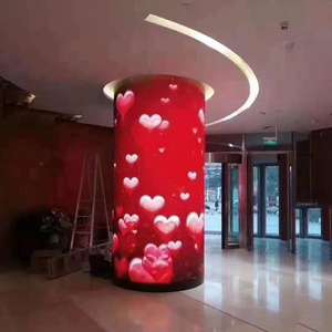 كامل اللون متجر مركز للتسوق في المطار أدى عرض داخلي شاشة الإعلان لوحة أسطواني شاشة <span class=keywords><strong>led</strong></span> - Product Image 2