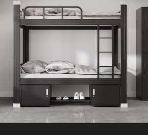 Giường tầng ba tầng bằng kim loại chắc chắn dành cho người lớn, có thanh chắn an toàn, thiết kế tháo rời, phù hợp cho khách sạn, nhà nghỉ, ký túc xá, trại lao động - Product Image 1