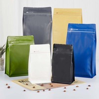 Cravate en étain biodégradable et compostable Pochette d'emballage en papier kraft à fond plat Sac de thé à café vide étanche à l'humidité avec valve