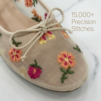 Sepatu Mary Janes Bordir Bunga Elegan Berbahan Mesh yang Bernapas, Keahlian Kerajinan 20 Tahun, Sepatu Jalan Ringan untuk Wanita
