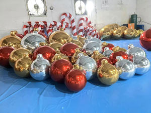 Inflables Publicitarios Gigantes de PVC Rojo y Verde Festivos, Resistentes al Agua, Impresos con UV, de 4-6 pies, Bola de Espejo y Globo de Árbol de Navidad - Product Image 3