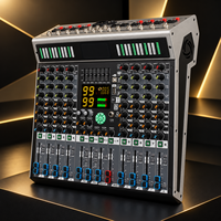 Console audio AOFO 8 canaux pour DJ avec 99 effets DSP, MP3, USB, Bluetooth et égaliseur 7 bandes pour événements scéniques et karaoké