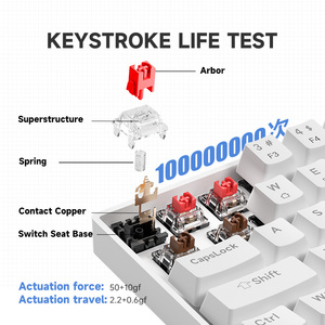 68 Phím ABS Keycap Phát Sáng Nga Có Dây Chơi Game Bàn Phím Cơ Khí RGB Ánh Sáng Hot-Trao Đổi Chuyển Đổi N-Key Rollover Nhỏ Gọn Cho Văn Phòng - Product Image 5