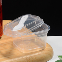 Vaso para Pudín de PP5 de Grado Alimenticio con Tapa y Cuchara, Contenedor Desechable Redondo y Cuadrado para Postres, Gelatina, Yogur y Mousse