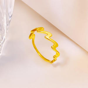 Joyería de lujo, anillo ajustable de dedo personalizado para mujer, anillo de oro de acero inoxidable chapado en oro para mujer - Product Image 3