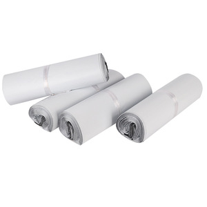 Sacs d'expédition blancs en matériau recyclé, auto-adhésifs, pour emballage de colis, longueur de scellage 4,5 cm, sacs d'expédition express - Product Image 1