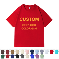 T-shirts à col rond pour hommes surdimensionnés 200 grammes de coton pour Streetwear Sport Gym Vintage Logo imprimé personnalisé en gros poids lourd personnalisé