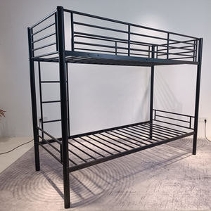 Meubles de chambre à coucher d'école robustes et robustes Lit superposé en acier à 2 couches Lit à deux étages avec échelle - Product Image 1