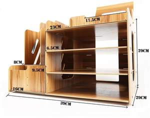 인기있는 뜨거운 판매 나무 데스크탑 주최자 하이 퀄리티 접이식 쉬운 조립 사무용품 보관 선반 랙 - Product Image 2