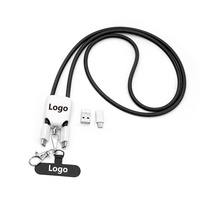 Cordón Antipérdida Trenzado 4 en 1, Cable de Carga Rápida Tipo-C, Cable de Datos para Regalo Empresarial, Funda para Teléfono Móvil