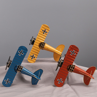 Modèle d'avion vintage en métal, artisanat en fer forgé, avion de la Seconde Guerre mondiale, maquette d'avion de combat à 2 étages, accessoires photo