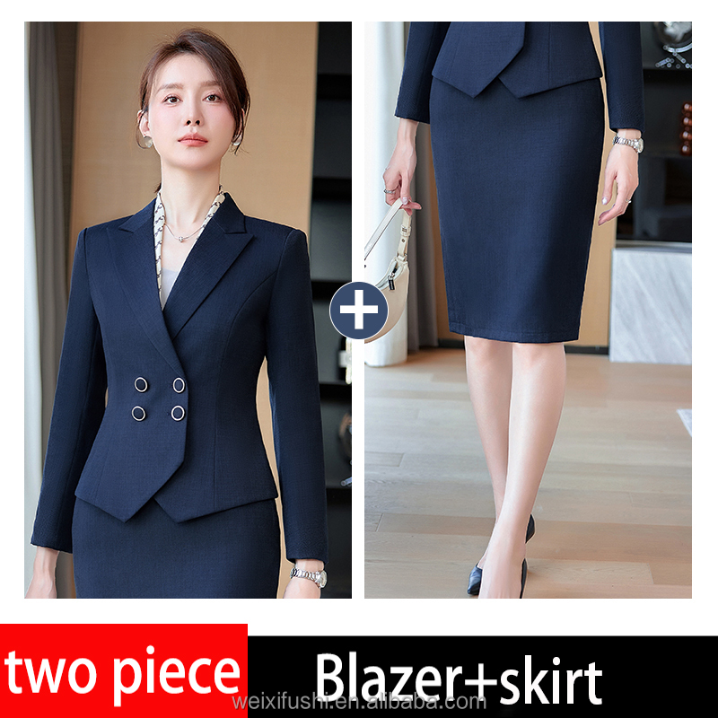 Blue blazer+skirt