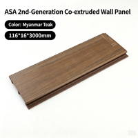 Panneau mural en composite bois-plastique (WPC) moderne, imperméable, ignifuge, pour usage extérieur en entrepôt/bureau, à lattes cannelées