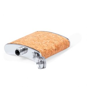 <b>Hot</b> Sales 170ML Cork Stainless Steel Hip <b>Flask</b> Customized Logo Wholesale Promotion Gift Cup for Business Occasions - Product Image 3
