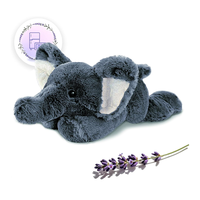 Expédition rapide, peluche en coton velours de 2 lb, éléphant gris chauffable et refroidissable, jouet en peluche lesté pour enfants