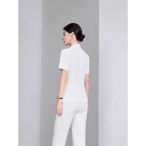 Women's Green Short Sleeve Double Breasted Blazer And Trousers Suit Set Formal Work Wear Commute Style Anti Wrinkle Worsted - Product Image 2