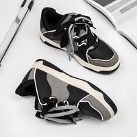 Baskets en microfibre personnalisables à faible MOQ avec logo, pour hommes et femmes, avec semelle plateforme tendance, pour les propriétaires de marques streetwear en gros