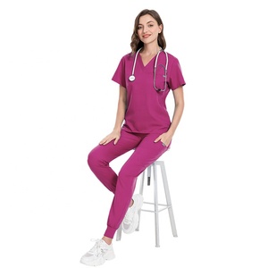 2024 nuevo Spa logotipo personalizado diseños de moda nuevo estilo médico enfermería Hospital enfermera uniforme femenino uniformes conjuntos - Product Image 3