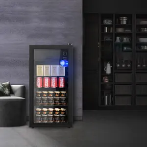 Usine en gros personnalisé 131L 58L 5 niveaux de température Mini affichage boisson glace affichage réfrigérateur porte en verre Mini Bar réfrigérateur