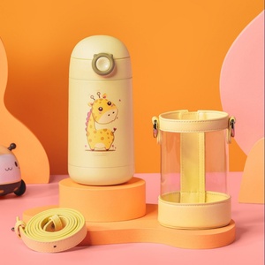 Children Bpa Free School Cute Pattern Water <b>Bottle</b> Stainless <b>Steel</b> Kids Water <b>Bottle</b> With Straw Drinking Kids Drink Water <b>Bottle</b> - Product Image 2