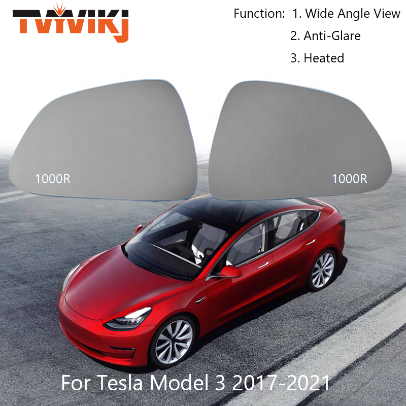 White Glass Mirror Lens For Tesla Model 3 Right Side (2017-2021) – Glass & Plastic Construction