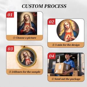 GIVELUCK Collar con Colgante Religioso de Acero Inoxidable Chapado en Oro de 18K, Amuleto de la Virgen María, Nuestra Señora de Guadalupe, San Pedro - Product Image 3