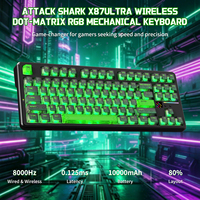 Teclado Inalámbrico ATTACK SHARK X87 ULTRA con Baja Latencia de 0.125ms, Teclas PBT con Impresión Lateral para Venta al Por Mayor