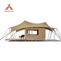 Tente de glamping de luxe Kawagebo Kamp en PVDF imperméable et permanente avec chambre et salle de bain pour hôtels, stations balnéaires et lodges en plein air
