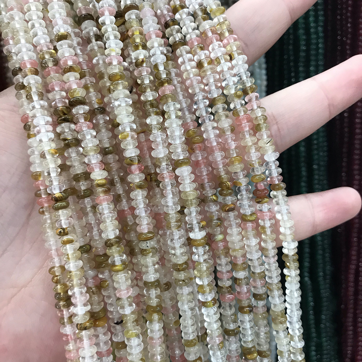 Hot Selling Natural Crystal Loose Stone Beads 2*4mm Gemstones Handmade Beads Mix Colour Polish Style for Jewelry Making