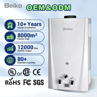 Chauffe-eau instantané au gaz NG/GPL 32L 64kW à échangeur de chaleur en cuivre, design moderne, protection anti-fuite, pour usage domestique