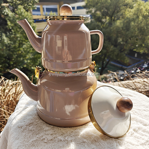 3 cái chậu cho nấu ăn thiết lập Lớp phủ gốm màu hồng lẩu đặt còi Ấm đun nước bán buôn Nguồn cung cấp Nhà Bếp Đồ dùng nhà bếp Bộ - Product Image 3