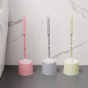 Toilet Cleaning <b>Brush</b> With Base <b>Round</b> Durable Plastic Nylon Soft Bristles Nordic Pink Green Gray Easy To Clean - Product Image 4