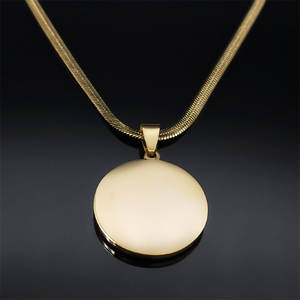 Collar con colgante personalizado de acero inoxidable 316L, chapado en oro PVD de 14K/18K, joyería fina de moda, collares con monedas de diamantes de imitación para mujeres y hombres - Product Image 3