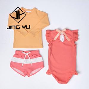 Traje de Baño Personalizado con Estampado de Playa, Bikini con Volantes para Niñas, OEM, Poliéster Reciclado, Traje de Baño de Una Pieza para Niños - Product Image 5