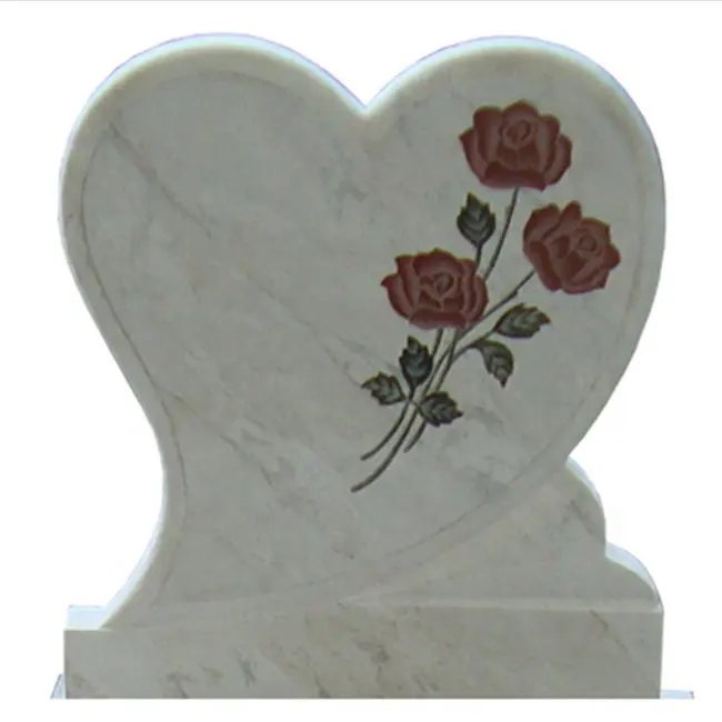 natural stone flowers inlay engraving cemetery monuments