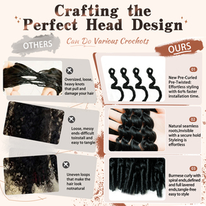 Extensiones de Cabello Rizado Birmano para Mujer, Pre-separadas, Rizo Espiral Invisible, Ligeras, Teñidas, Negro Natural - Product Image 5