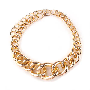 Gold Metal Chain Choker <b>Necklace</b> Zinc Alloy <b>Statement</b> Jewelry Party Fashion Accessory - Product Image 5