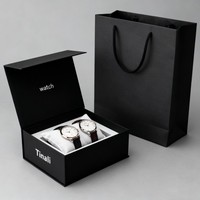 Boîte d'emballage de montre en carton de luxe, impression numérique, boîte noire mate pour homme, logo personnalisé, boîte de montre, vente en gros d'usine, éponge UV