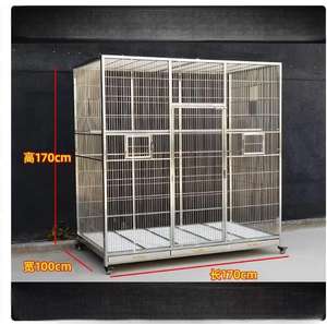 Grande volière d'extérieur de luxe avec artisanat de soudure complète, fils horizontaux en acier inoxydable, plateau en plastique pour le toit - Product Image 5